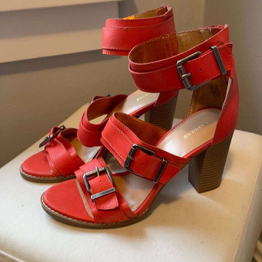 Stacked heel sandal